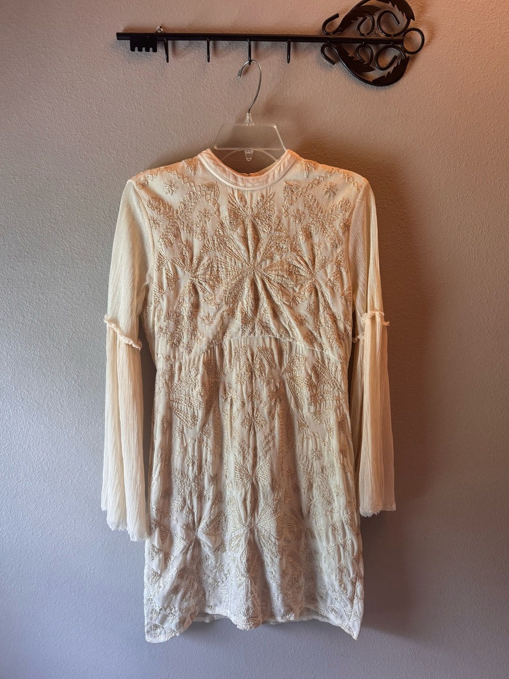 Free People Cleo Mini Dress-Size 6-Ivory
